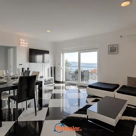 With Pool, Large Garden And Beautiful Sea View By Traveler Tourist Agency Krk - Id 2210 Villa *