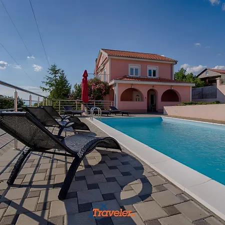 Villa With Pool, Large Garden And Beautiful Sea View By Traveler Tourist Agency Krk - Id 2210