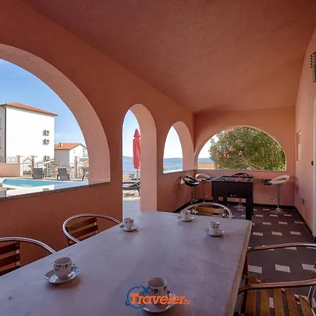 With Pool, Large Garden And Beautiful Sea View By Traveler Tourist Agency Krk - Id 2210