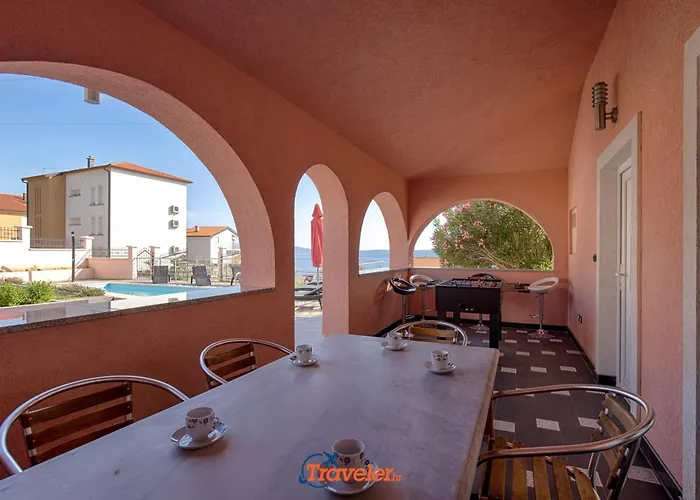 With Pool, Large Garden And Beautiful Sea View By Traveler Tourist Agency Krk - Id 2210