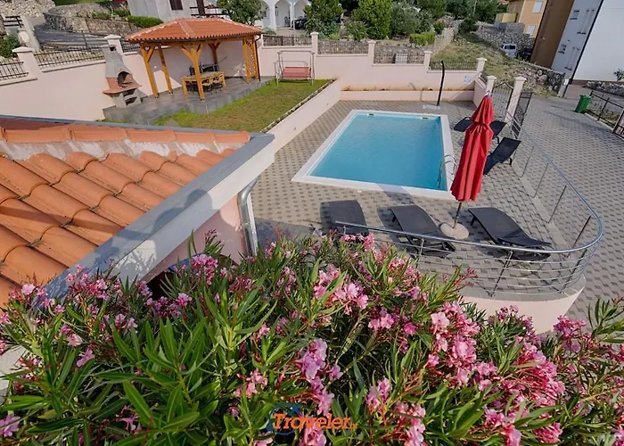 With Pool, Large Garden And Beautiful Sea View By Traveler Tourist Agency Krk - Id 2210 Crikvenica